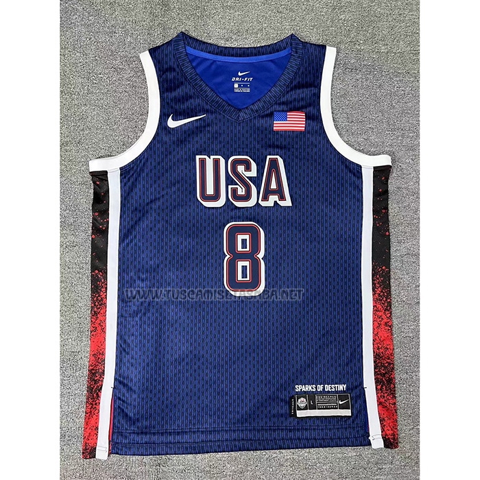 Camiseta Kawhi Leonard NO 8 USA 2025 Azul